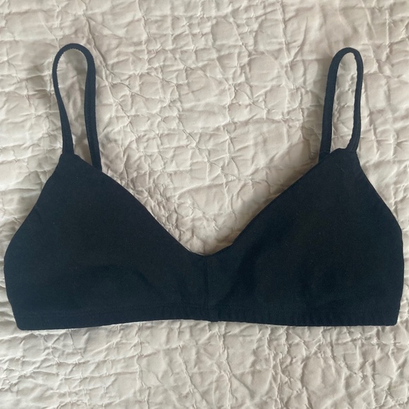 Mate The Label Organic Comfort Triangle Bralette Black Size S - Picture 3 of 5
